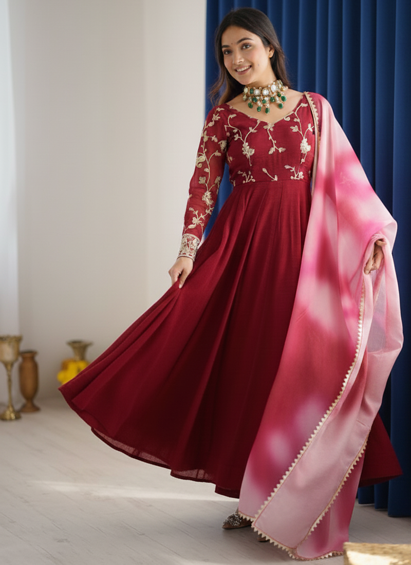 Designer Gown Suit Set Wedding Wear Beautiful Gown Set 