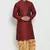 Maroon embroidered dupion art silk kurta set