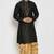 Black embroidered dupion art silk kurta set