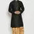 Black embroidered dupion art silk kurta set