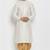 White embroidered dupion art silk kurta set