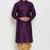 Purple embroidered dupion art silk kurta set