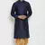 Navy embroidered dupion art silk kurta set