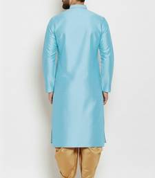 Light blue embroidered dupion art silk kurta set