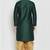 Bottle green embroidered dupuon kurta set