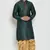 Bottle green embroidered dupuon kurta set