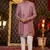 pink computer thread work on art silk indowestern western for men 