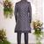 Black digital print on jacquard  art silk 3 peice jacket set for men