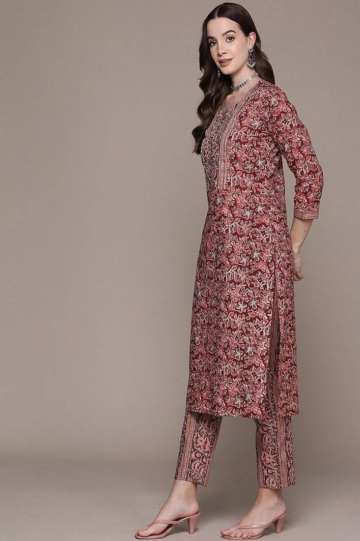 Women's printed kurta set with dupatta