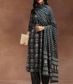 Women's floral printed kurta set with dupatta