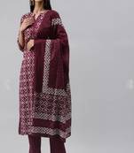Women's printed rayon kurta set with printed dupatta