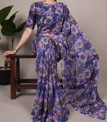 timeless elegance in weightless marble floral design saree