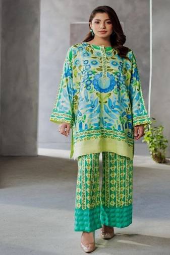 Women's round neck printed co-ords set