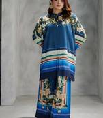 Floral printed round neck rayon co-ord set