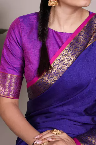 elegant poly cotton saree adorned with premium zari weaving work
