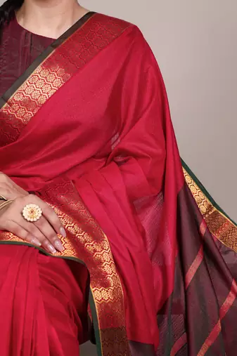 elegant poly cotton saree adorned with premium zari weaving work