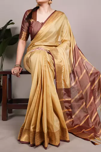 elegant poly cotton saree adorned with premium zari weaving work