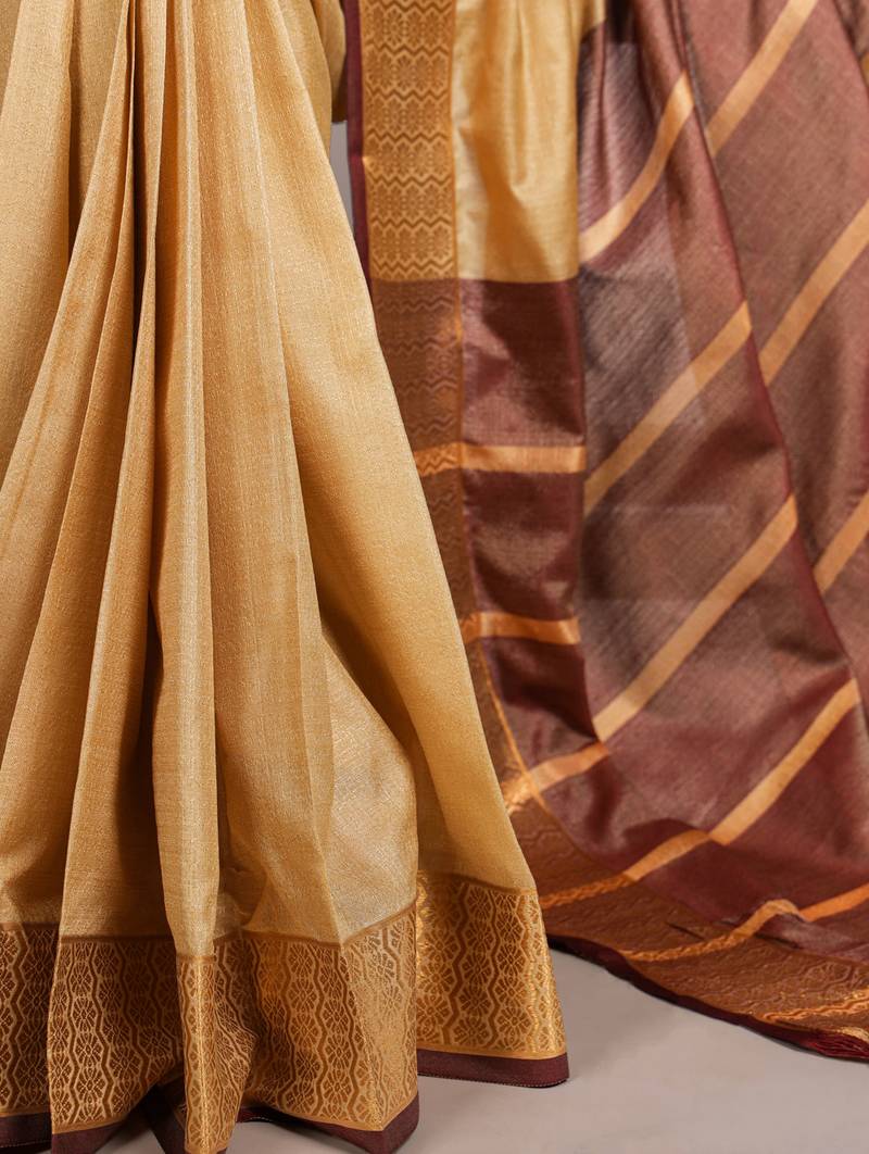 elegant poly cotton saree adorned with premium zari weaving work
