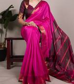 elegant poly cotton saree adorned with premium zari weaving work