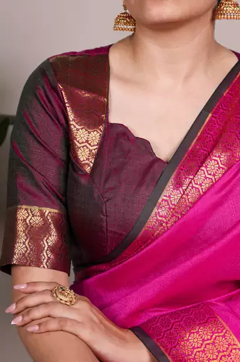 elegant poly cotton saree adorned with premium zari weaving work