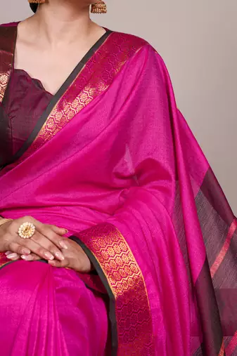 elegant poly cotton saree adorned with premium zari weaving work