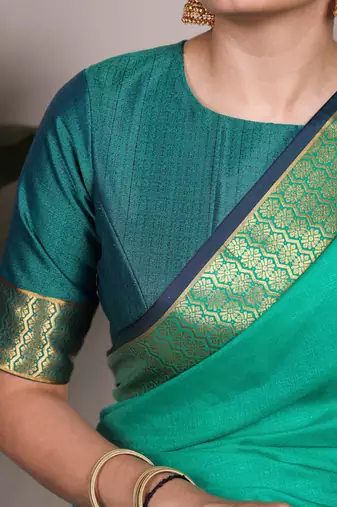 elegant poly cotton saree adorned with premium zari weaving work