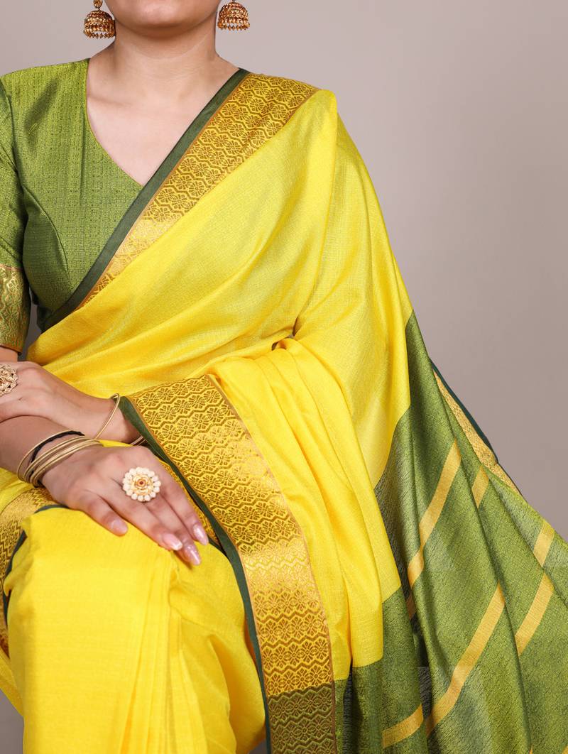 elegant poly cotton saree adorned with premium zari weaving work