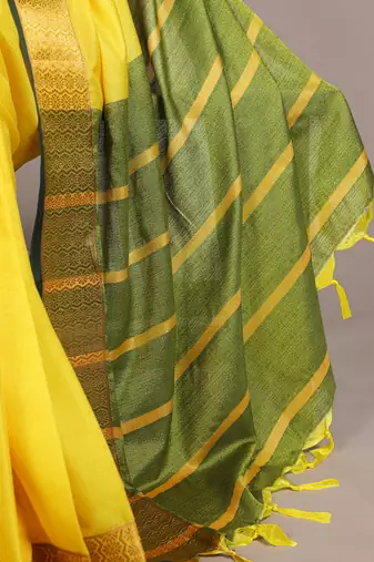 elegant poly cotton saree adorned with premium zari weaving work