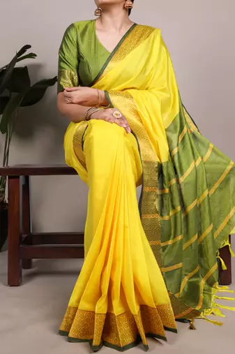 elegant poly cotton saree adorned with premium zari weaving work