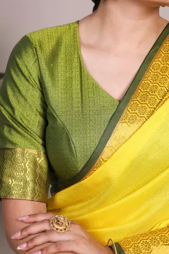 elegant poly cotton saree adorned with premium zari weaving work