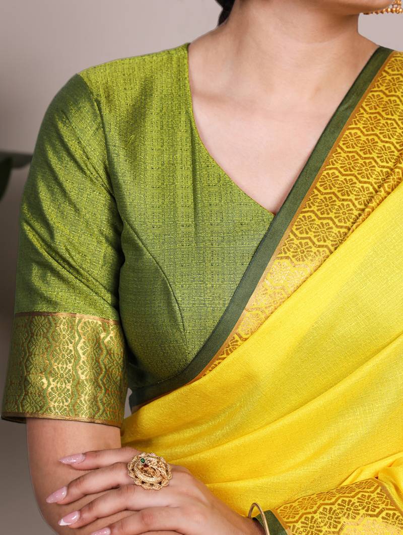elegant poly cotton saree adorned with premium zari weaving work
