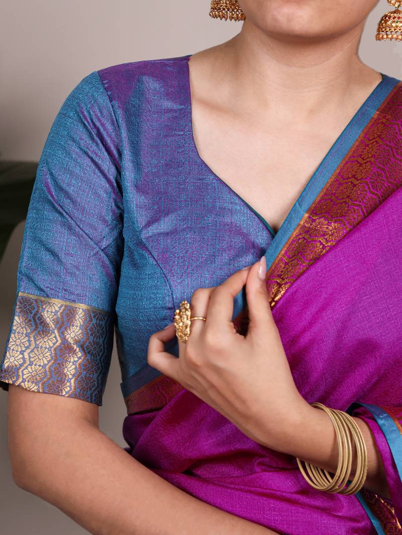 elegant poly cotton saree adorned with premium zari weaving work