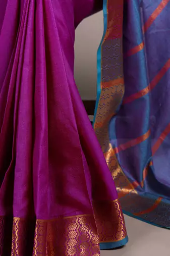 elegant poly cotton saree adorned with premium zari weaving work