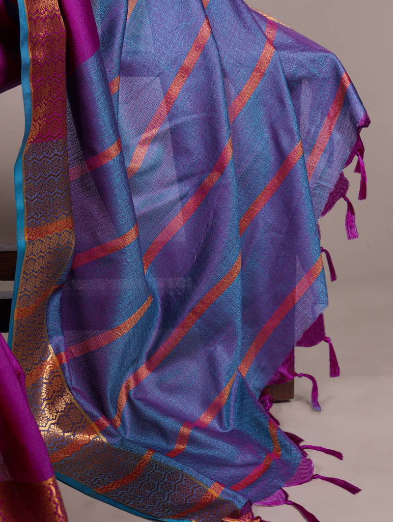 elegant poly cotton saree adorned with premium zari weaving work