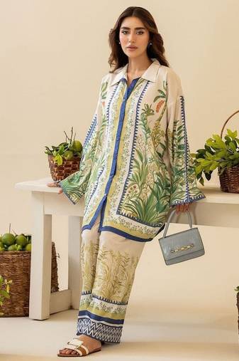 Women's round neck rayon co-ords set