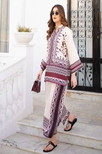 Women's floral printed collar neck co-ords set