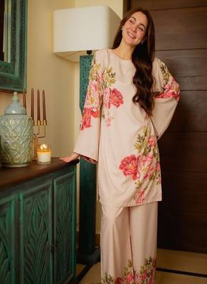 Women's round neck rayon co-ord set 1