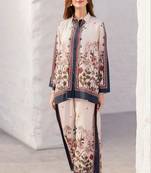 Floral printed long sleeves rayon co-ords set