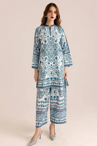 Floral printed v neck long sleeves co-ords set