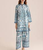 Floral printed v neck long sleeves co-ords set