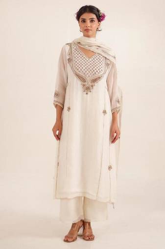 White ambiya dress set