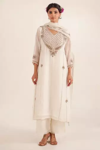 White ambiya dress set