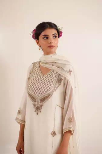 White ambiya dress set