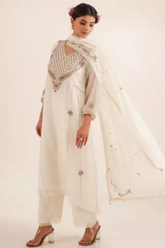 White ambiya dress set