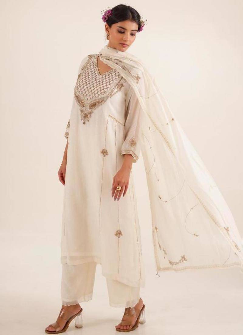 White ambiya dress set