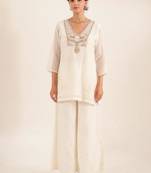 White matsya top and palazzo set