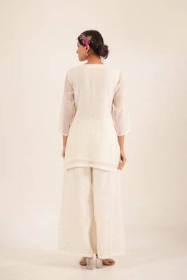 White matsya top and palazzo set 4