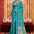 aqua blue weaving satin art silk festival trendy saree