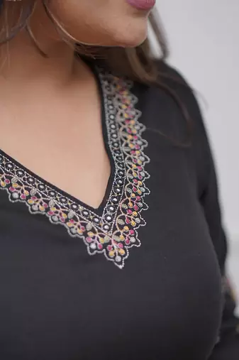  Viscose Silk Embroidery Work Straight Kurta Pant and Dupatta Set