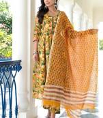 Women's flared anarkali kurti and pant with dupatta